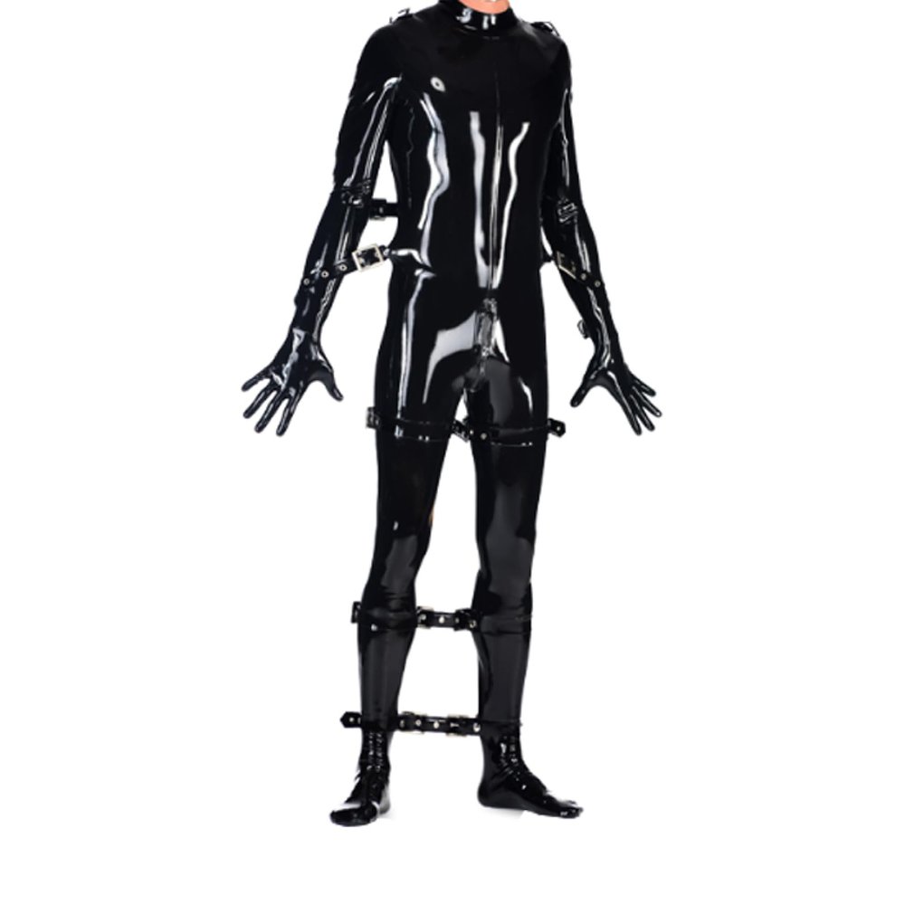 100% Rubber Latex Bodysuit Custom Black Hooded Jumpsuit Custom Size XXS-XXL,XS,Black
