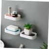 Cabilock Modern Double Layer Soap Dish Drainage Wall Mount Soap Holder for Bathroom Sturdy No Tool Needed Coffee view 3