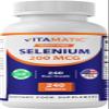 Vitamatic Yeast Free Selenium 200mcg as Selenomethionine Supplement Essential Trace Mineral with Superior Absorption 240 Tablets view 1
