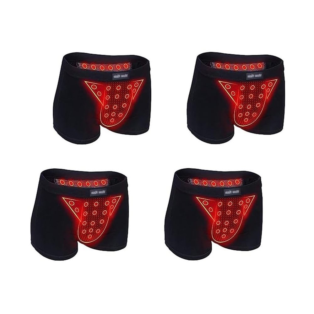 Men Physiological Enlargement Panty Tourmaline Energy Field Therapy Underwear Comfort Health Care Boxer Briefs (Color : 4pcs, Size : XL)