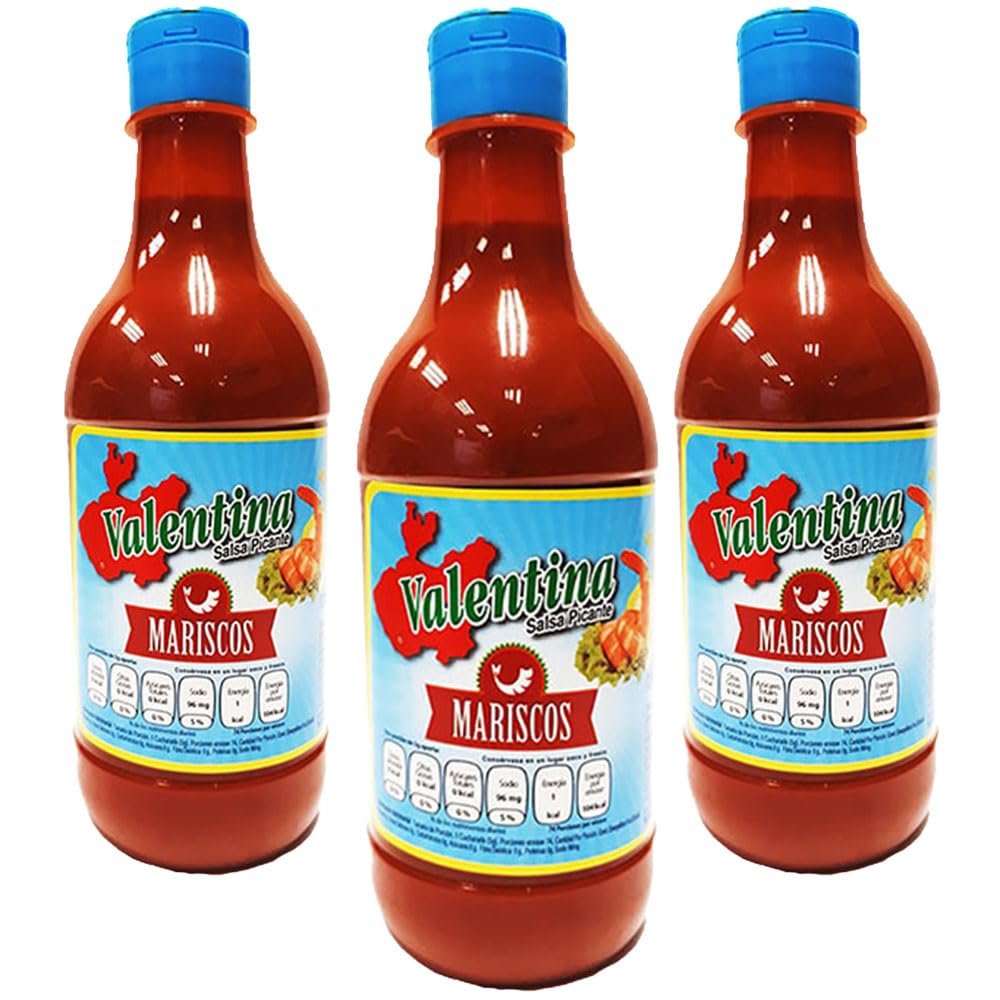 Valentina Mariscos 370ml (Pack 3) / Mexican Salsa Picante Medium Hot Sauce for Seafood