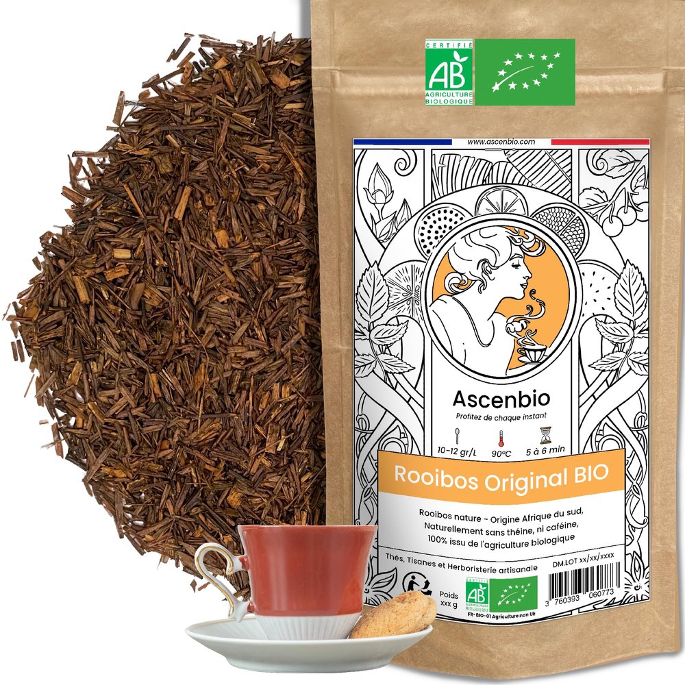 Ascenbio - Rooibos - Original Organic Loose 180g - Prepared and packaged in France - Biodegradable Packaging