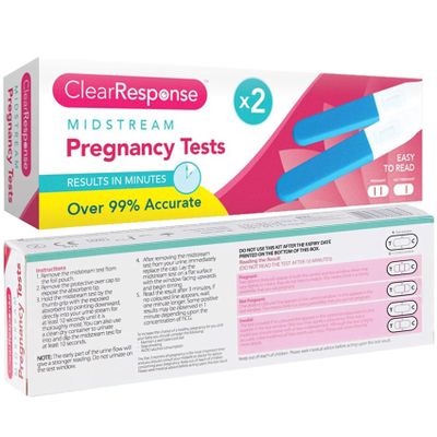 2 x Clear Response Midstream Pregnancy Test Kit Early Pregnancy Detection Sticks 99% Accuracy UK Free P&P