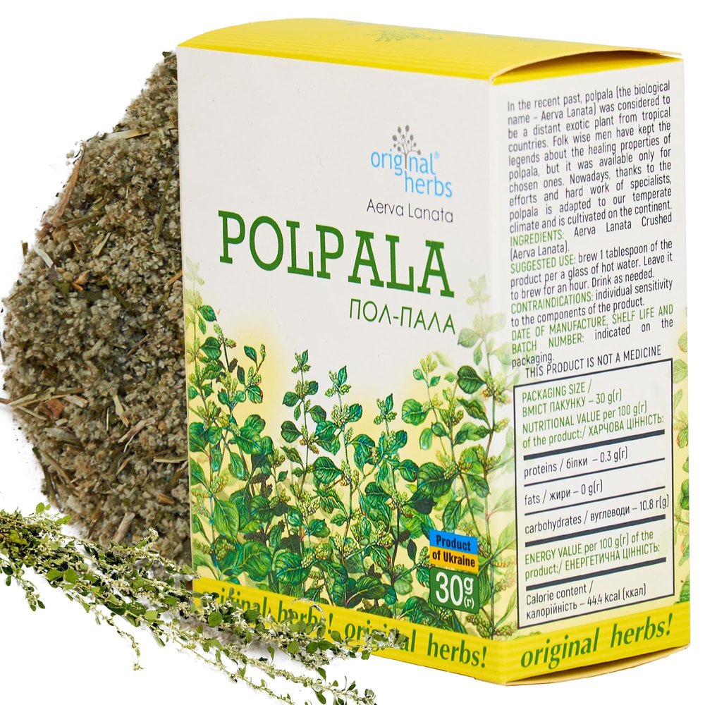 POLPALA TEA, (AERVA LANATA) - 100% Pure & Natural, Wild-Crafted, Loose Leaf Mountain Knotgrass Tea - 30g Original Herbs Herbal Tea