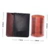 minkissy Wood Beard Comb Four-Sided Beard Styling Comb for Men with Leather Bag Fine and Coarse Teeth Moderate Spaced Toothed Random Style view 2