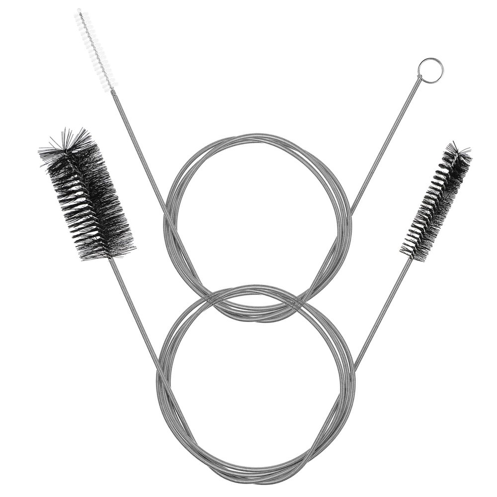 Anneome 2 Pcs Drain Cleaning Brush Set 155cm Flexible Soft Nylon Bristles, Double-Ended Black Hose Brush and Single-Head Tube Cleaner for Kitchen and Bathroom Unblocking