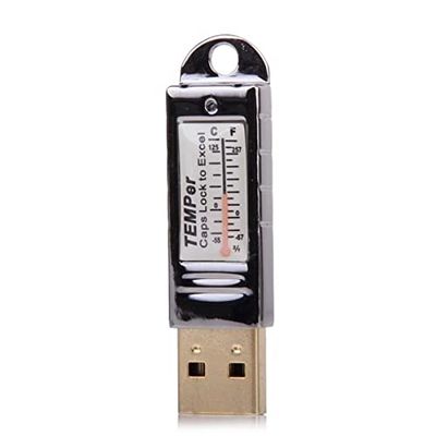 Tiuimk USB Thermometer - Accurate Temperature Measurement - Portable and Waterproof - Black + Gold