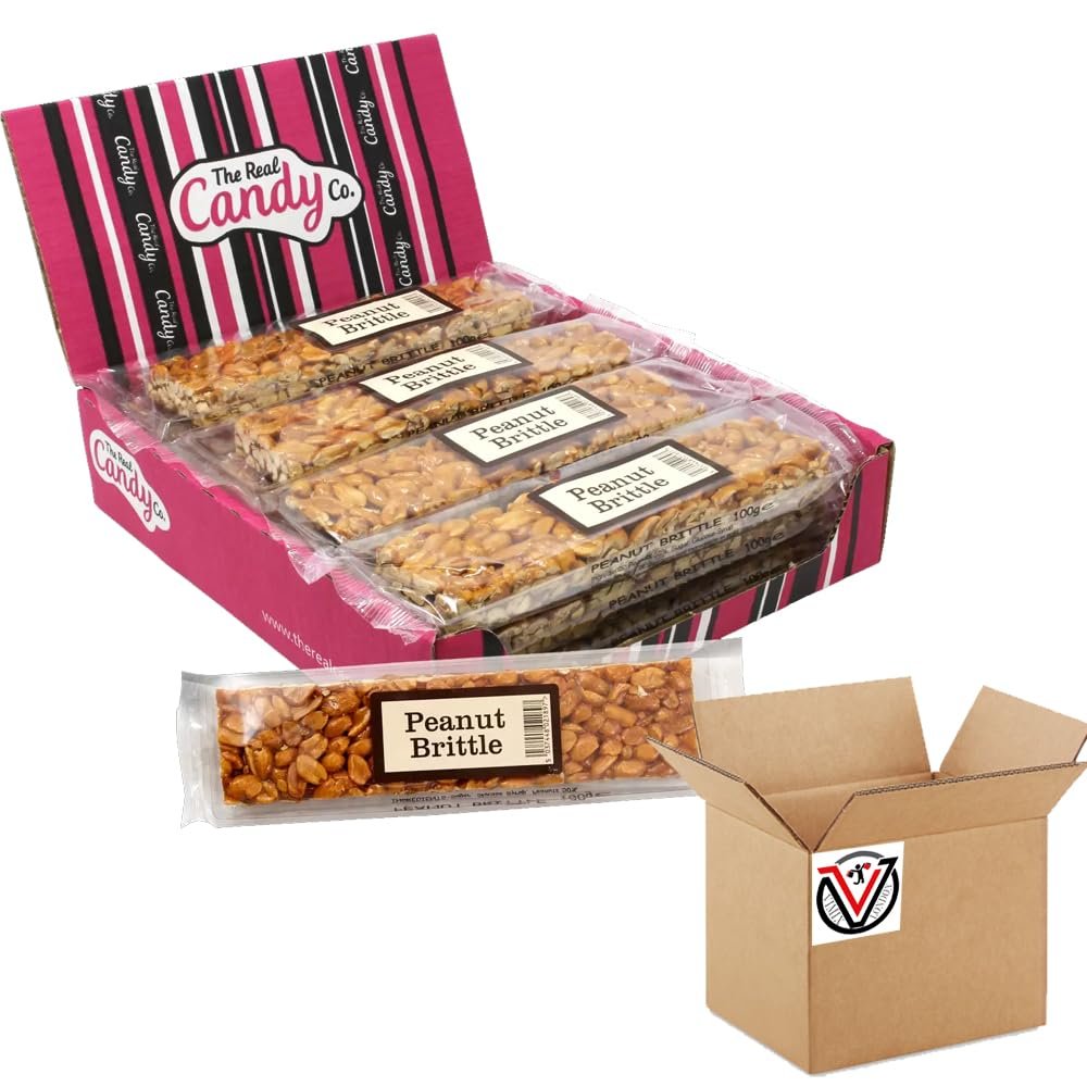 Candy co Peanut Brittle Bar 100g - Peanuts covered in caramelized sugar (12 Bars(Full Box))