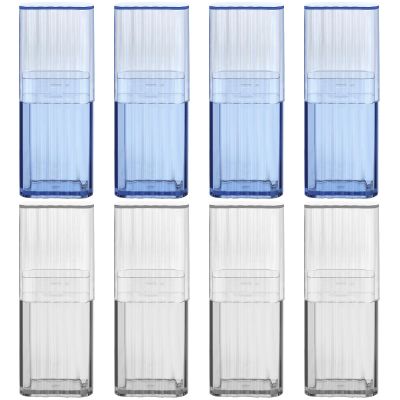 Runloon 8Pcs Mini Portable Dental Floss Storage Box, Flosser Band-Aid Toothpick Holder Cotton Swab Boxs Travel Storage Case, Transparent Small Dispenser Container for Small Item Storage