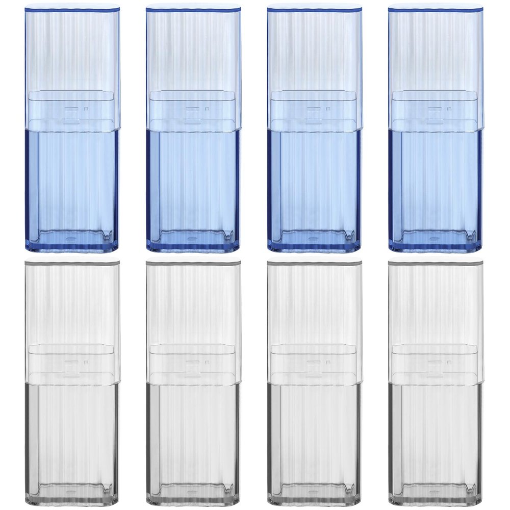 Runloon 8Pcs Mini Portable Dental Floss Storage Box, Flosser Band-Aid Toothpick Holder Cotton Swab Boxs Travel Storage Case, Transparent Small Dispenser Container for Small Item Storage