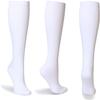 3 Pairs of Compression Socks Compression Socks Thrombosis Socks for Women Men for Sports Jogging Nurses Travelling Flight Running Tennis Travel Pregnancy Medical White view 3