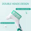 3Pcs False Teeth Brush Double Head Denture Cleaning Brush Set Dual Angled Hard Denture Cleaning Brush Useful Retainer Brush for Cleaning Retainers view 4