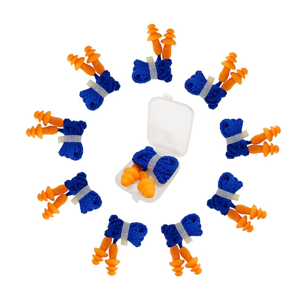 10 Pair Silicone Ear Plugs, Noise Cancelling Ear Plugs for Sleeping, Reusable Earplugs for Sleep, Snoring, Study, Travel, Loud Noise, Sound Insulation