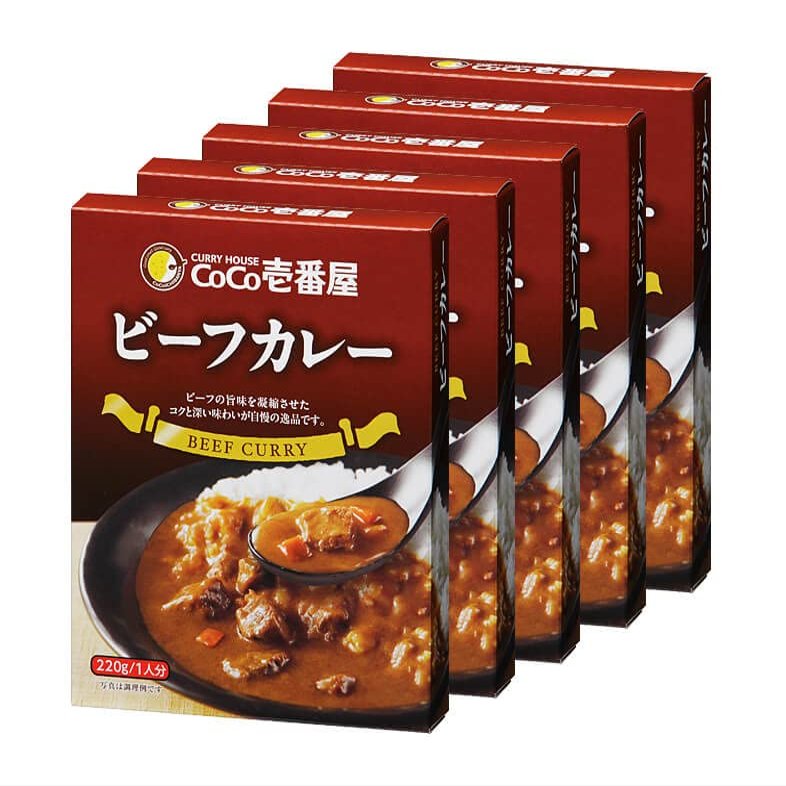 Coco Ichibanya Beaf Curry 5 Packs, 220g Curry sauce Curry pouch
