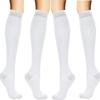 4 Pair of Compression Socks for Women Men, 15-20mmHg Support Socks Compression Socks Thrombosis Socks for Sports Flight Travel Travel Cycling Bicycle Running medi Nurse White view 1