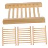 STOBAZA 4pcs Wooden Soap Holder Soap Dish Bathroom Holder Storage for Home Bath Draining Dish view 1