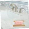 STOBAZA 4pcs Wooden Soap Holder Soap Dish Bathroom Holder Storage for Home Bath Draining Dish view 2