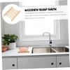 STOBAZA 4pcs Wooden Soap Holder Soap Dish Bathroom Holder Storage for Home Bath Draining Dish view 4