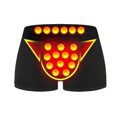 MECKOZ 3 Pcs Men Magnetic Therapy Underwear Health Care Comfort Modal Trunk with Big Crotch Physiological Enlargement Panties(Black,5XL)