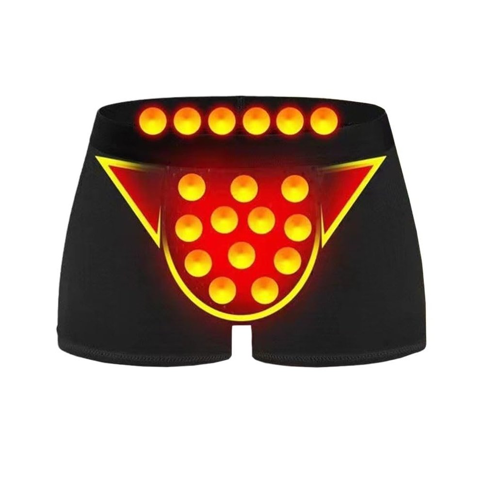 MECKOZ 3 Pcs Men Magnetic Therapy Underwear Health Care Comfort Modal Trunk with Big Crotch Physiological Enlargement Panties(Black,5XL)