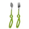 Adaptive Eating Utensils Elderly Anti-shake Easy Grip Curved Handle Spoon and Fork Cutlery Set Adaptive Dining Aid Tablewares for Parkinson Disability Arthritis,2pcs view 1