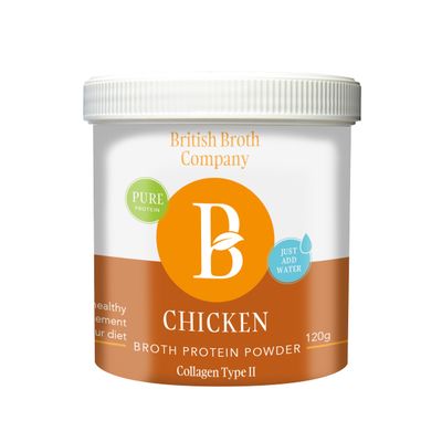 Dehydrated Chicken Broth Powder, 120g (3 litres), 100% Natural no Chemicals or Harmful Ingredients, dehydrated not hydrolysed. Free Range Chicken Broth Natural Type II Collagen Protein