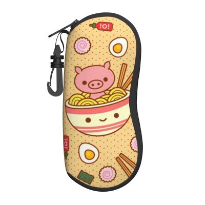 OPSREY Delicious Sweet Ramen printed Glasses Case Portable Zip Storage Case Neutral Sunglasses Soft Case