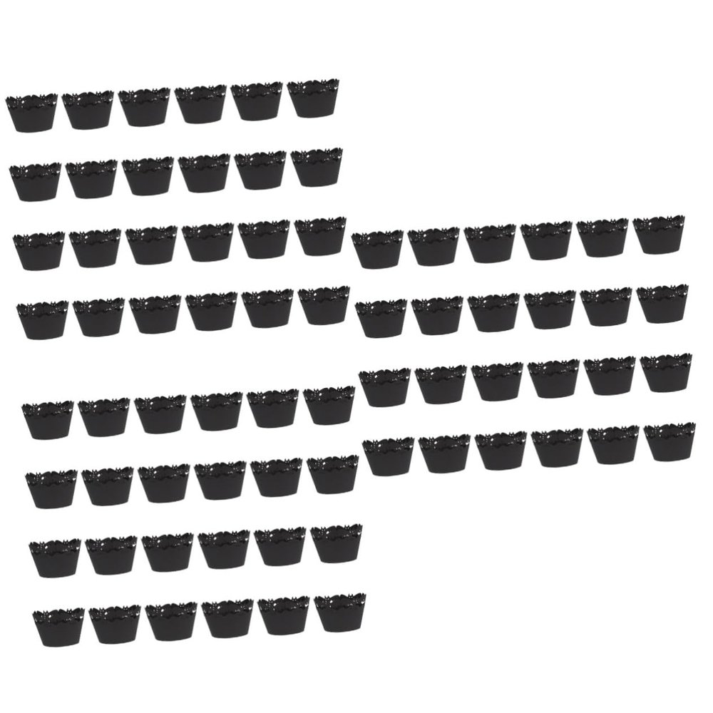 HEMOTON 72 Pcs Hollow Paper Cup Cake Wrap Baking Cups Cupcake Liners Cake Ornament Cupcake Baking Mini Cupcake Liner Mini Paper Cups Mini Muffin Hollow-Out Wrapper Halloween Party Supplies