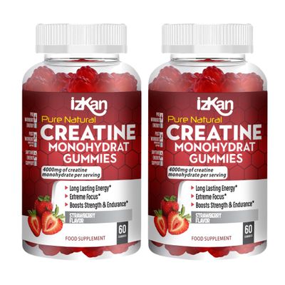 Creatine Monohydrate Gummies 4000mg for Men & Women - 60 Chewable Creatine Gummies Strawberry Flavoured Creatine | Pre Workout Gym Supplement| Keto | Vegan | (1 Months Supply) (2)