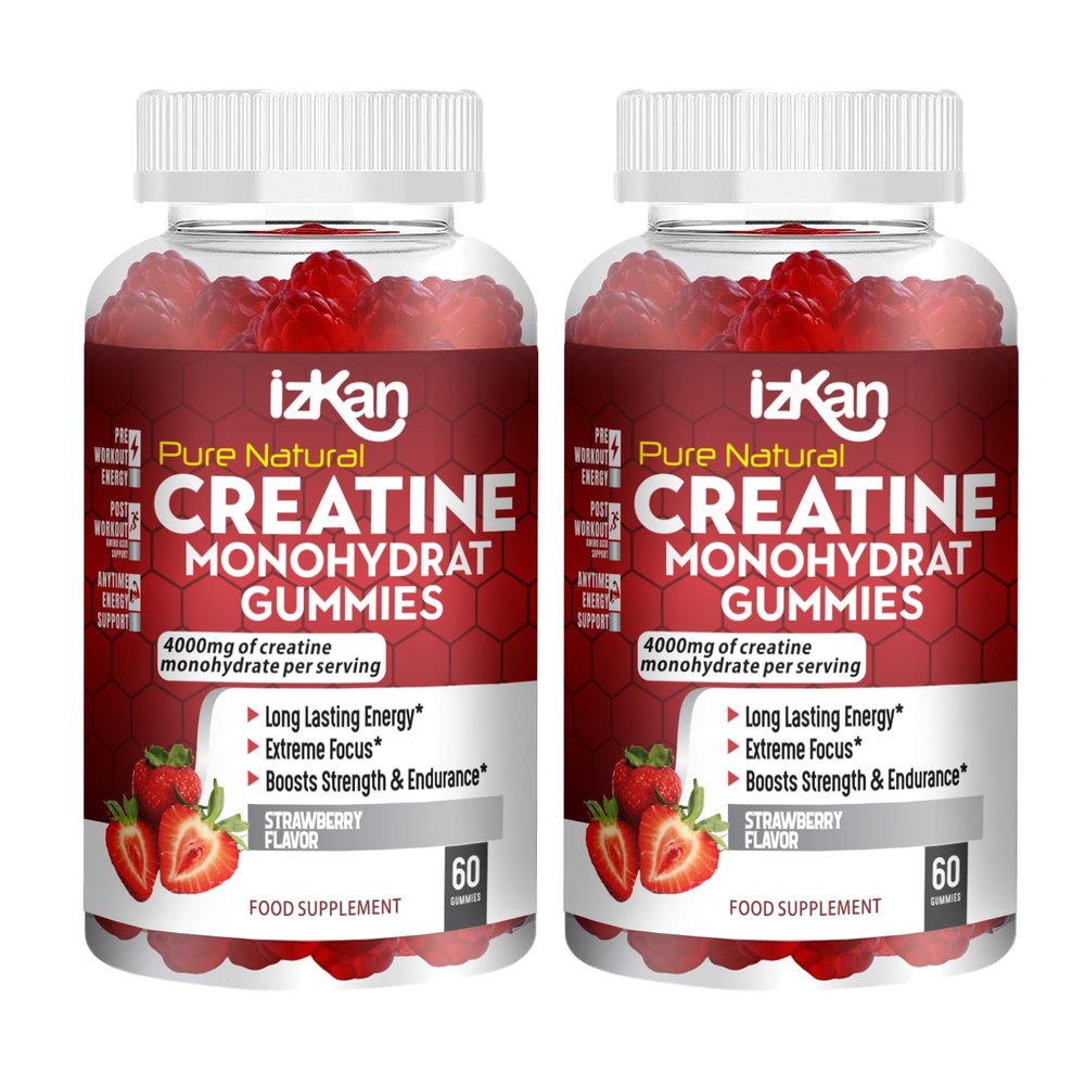 Creatine Monohydrate Gummies 4000mg for Men & Women - 60 Chewable Creatine Gummies Strawberry Flavoured Creatine | Pre Workout Gym Supplement| Keto | Vegan | (1 Months Supply) (2)