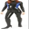 0.4mm 100% Latex Rubber Handsome Black and Navy Blue Catsuit Bodysuit-Black,Black,XS view 1