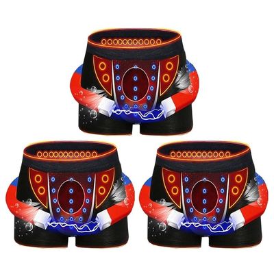 MECKOZ Men's Magnetic Therapy Underwear Health Care Comfort Boxer Briefs with Big Crotch Physiological Enlargement Panties(3pcs,L)
