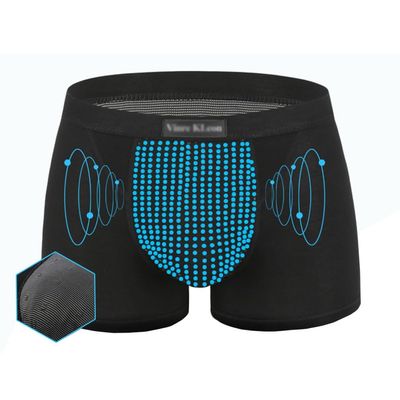 MECKOZ Magnetic Therapy Underwear Comfort Health Care Breathable Boxer Briefs for Men Promotes Secondary Growth(Black,L)