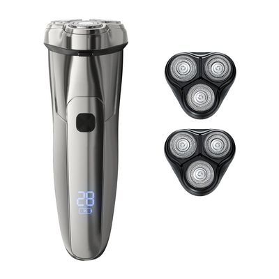 Electric Razor for Men's, Electric Shaver Shaving Machine 3D Floating Triple Blade Razor Men IPX7 Waterproof Rechargeable Washable Beard Trimmer (Color : Steel 3s 2 head)
