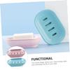 Cabilock 2pcs Double Soap Dish Soap Holder for Shower Bathroom Kitchen Countertop Draining Tray view 2