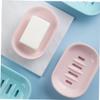 Cabilock 2pcs Double Soap Dish Soap Holder for Shower Bathroom Kitchen Countertop Draining Tray view 4