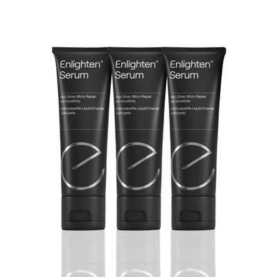 Enlighten Serum - Restorative Toothpaste for Sensitive Teeth, 75 ml - Suitable for Daily Use, Enamel Repair, Vegan Formula with Hydroxyapatite, Protection and Regeneration - 3 Pieces