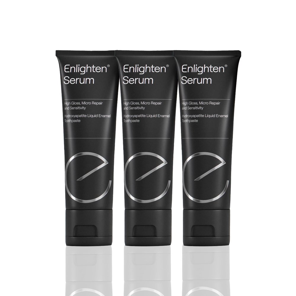 Enlighten Serum - Restorative Toothpaste for Sensitive Teeth, 75 ml - Suitable for Daily Use, Enamel Repair, Vegan Formula with Hydroxyapatite, Protection and Regeneration - 3 Pieces