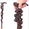 NATWEE Adjustable Crutches, Wooden Carved Crutch,Exquisite Carving Cane,As Gifts Walking Sticks, Fashionable Sturdy Stable, for Men and Women Crutches It's so kind of you view 1