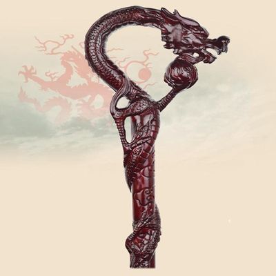 NATWEE Crutch Wooden Walking Stick Sticks Solid Wood Old Wooden Stick Mahogany Cane Cherry Hand-Carved Men/Women/Grandma/Grandpa Ideal for Men or Women with Act It's so kind of you