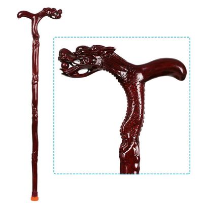 NATWEE Wooden Cane Faucet Walking Stick Redwood Old Man Crutches Wood Carving Birthday Gifts Non-Slip Sticks,H It's so kind of you