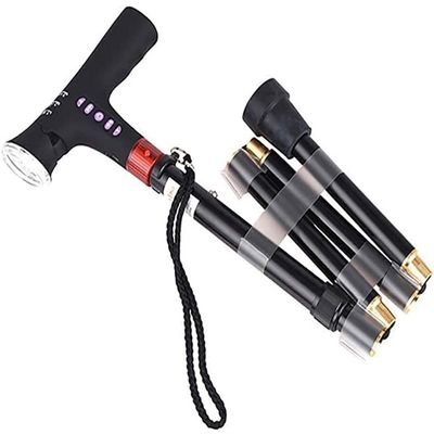 NATWEE Folding Walking Cane With Led Light And Alarm Button, Lightweight Collapsible Portable Adjustable Walking Stick - For Men, Women, Elder Cane parent's gift It's so kind of you