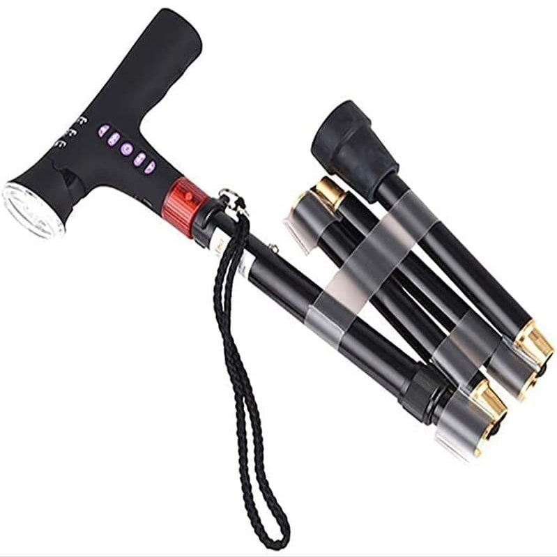 NATWEE Folding Walking Cane With Led Light And Alarm Button, Lightweight Collapsible Portable Adjustable Walking Stick - For Men, Women, Elder Cane parent's gift It's so kind of you