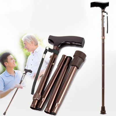 NATWEE Height Adjustable 80-88cm Walking Cane Men Women Folding Walking Cane Heavy Duty Non-Slip Rubber Feet Lightweight Aluminum Ergonomic Handles Bronze It's so kind of you