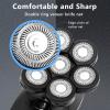 Electric Razor for Men's, 5 IN 1 Shaver For Men 7D Independently 7 Cutter Floating Head Waterproof Electric Razor Multifunction USB Charge Trimmer Men view 3