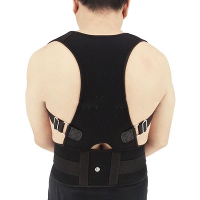 S-6XL Back Support Posture Corrector Sports Fitness Back Brace Magnetic Therapy Waist Back Support Belt Men Women Body Shaper For Spinal Neck Shoulder Hunchback ( Color : Black , Size : XXXL/XXX-Large