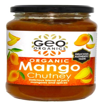 Geo Organics Mango Chutney - Delicious Authentic Taste - 370 Grams Jar (Pack 6)
