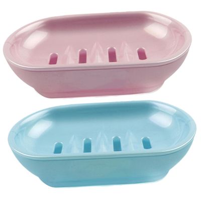 WOONEKY 2pcs Bar Soap Holder Soap Serving Tray Kitchen Sink Pp Material Modern Design