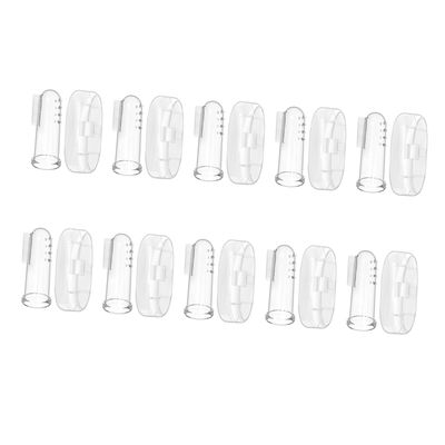 LALAFINA Baby Finger Toothbrush Set 10 Silicone Pieces with Storage Cases Ergonomic Fit Dual-Sided for Infant Care