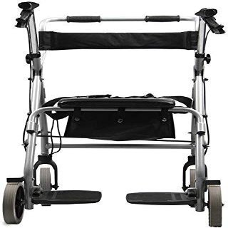 NATWEE Walker, Folding 4-Wheel Rollator Walker With Seat And Storage Basket Aluminum Walking Frame Lockable Brake Limited Mobile Aid Standard Walkers It's so kind of you